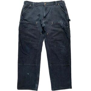 Vintage Made in USA Carhartt B01BLK Original Fit Double Knee Pants 41x29.5